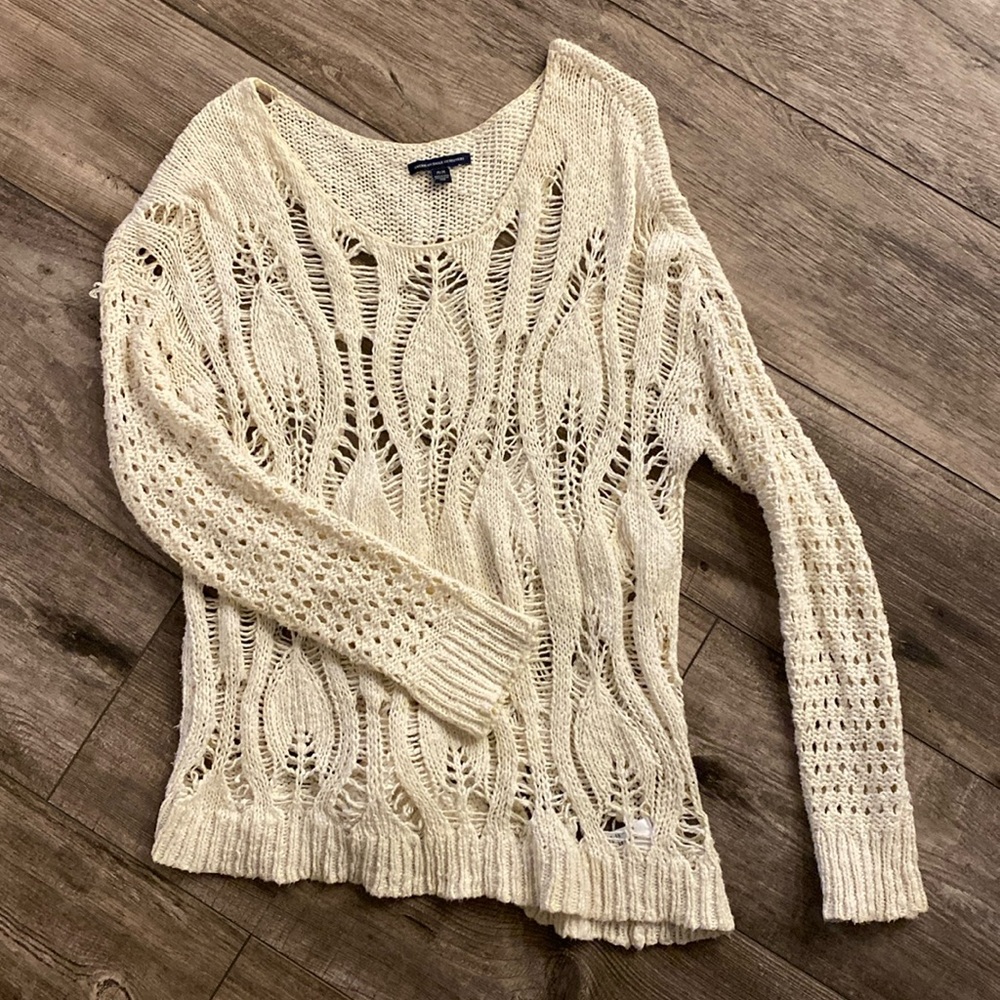 AEO knitted cream sweater